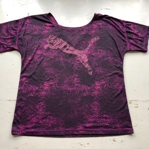 PUMA Logo Dry Cell Active Purple T-Shirt Medium EUC
